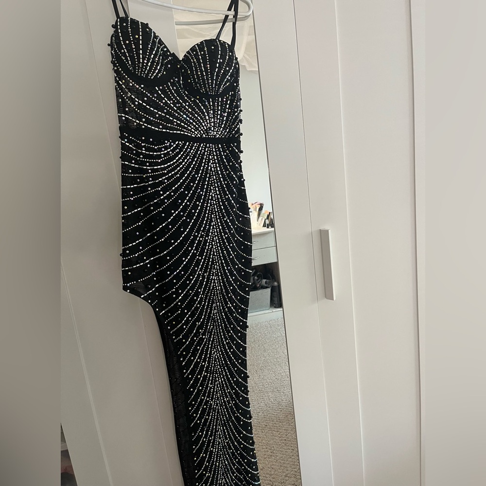 Long formal beaded gown